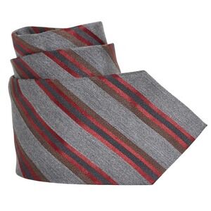 Vintage‎ JOS. A. BANK Signature Collection Men's 100% Silk Necktie Burgundy Gray